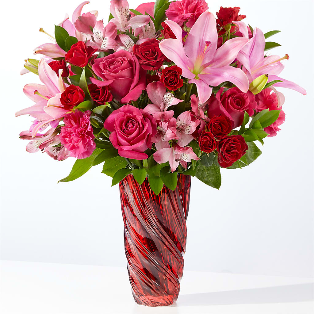 In Love Bouquet with Luxe Swirl Vase – Garden Of Eden Florist Inc, Coplay PA