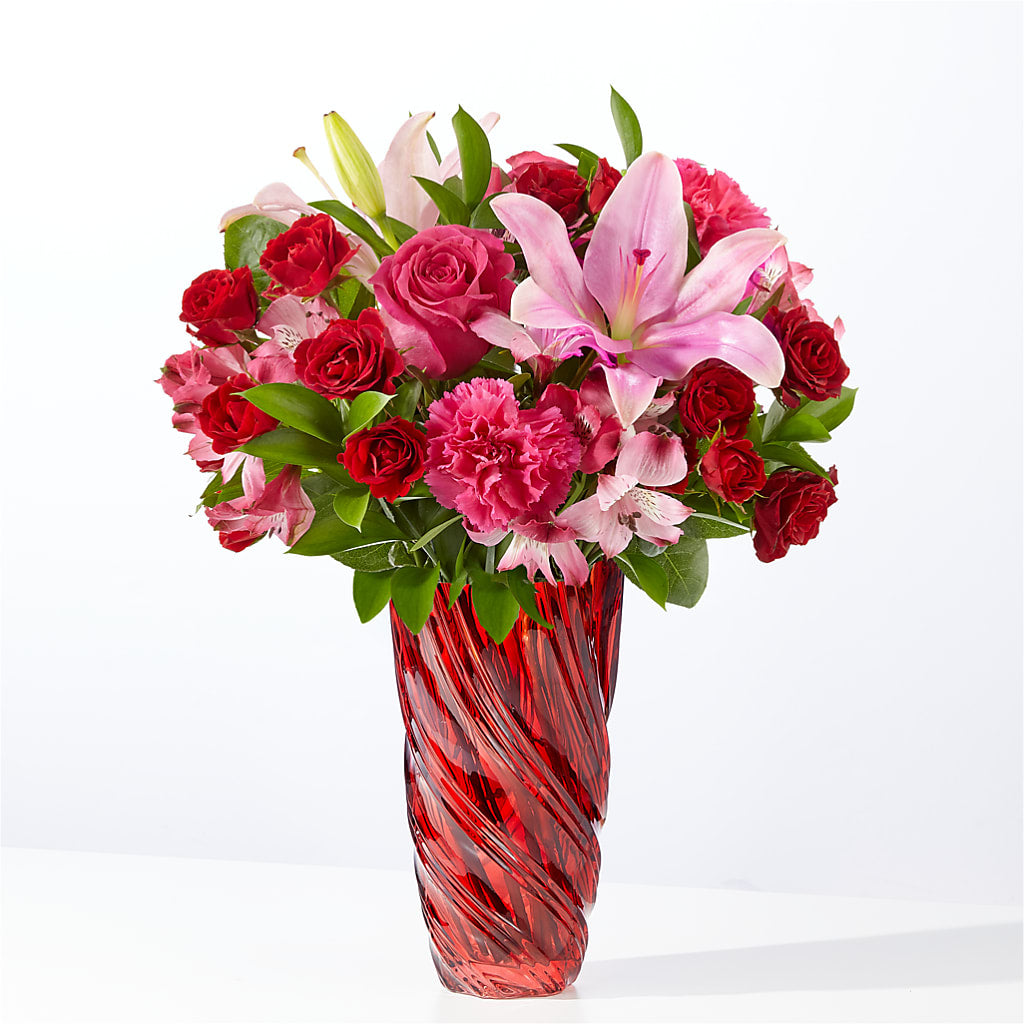 In Love Bouquet with Luxe Swirl Vase – Garden Of Eden Florist Inc, Coplay PA
