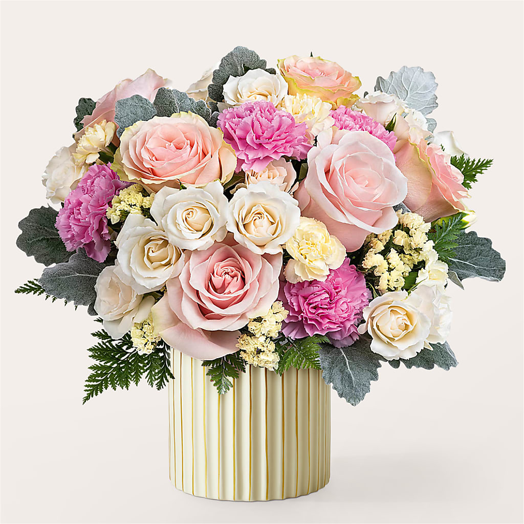 Blissful Moments Bouquet with Ivory Vase – Garden Of Eden Florist Inc, Coplay PA