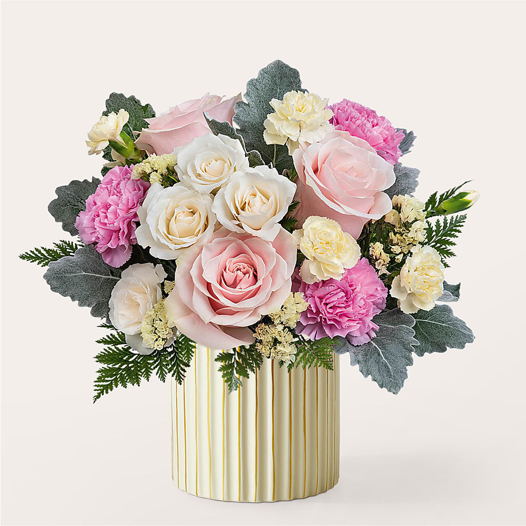 Blissful Moments Bouquet with Ivory Vase – Garden Of Eden Florist Inc, Coplay PA