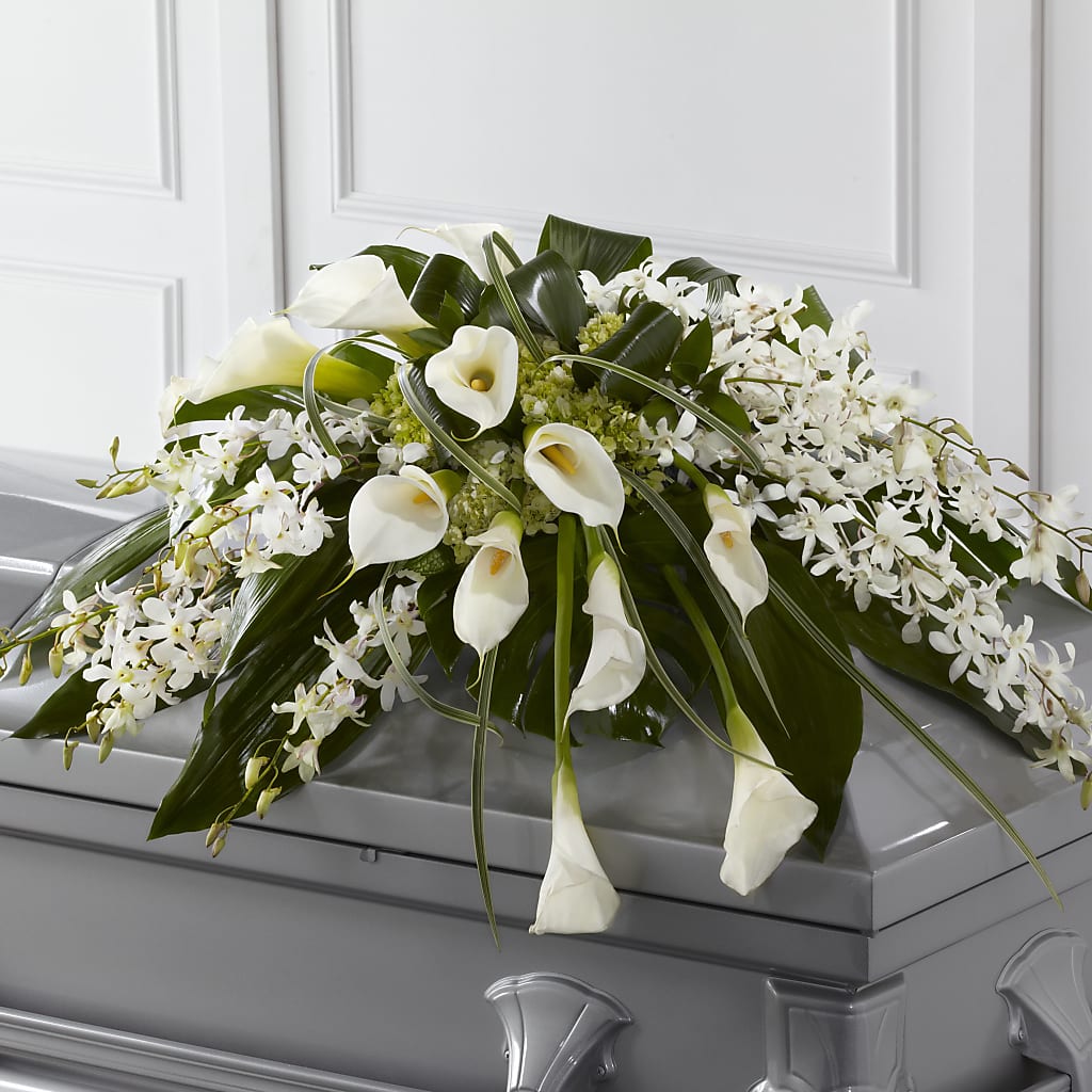 Angel Wings Casket Spray – Garden Of Eden Florist Inc, Coplay PA