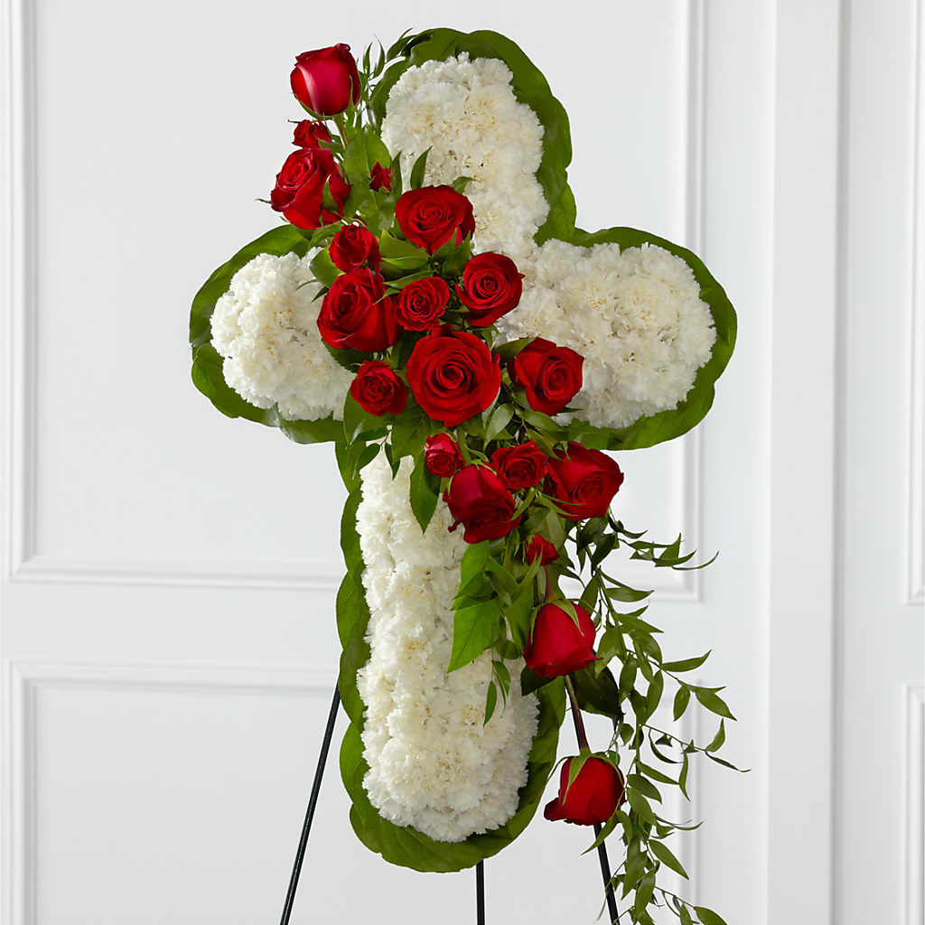 Floral Cross Easel – Garden Of Eden Florist Inc, Coplay PA