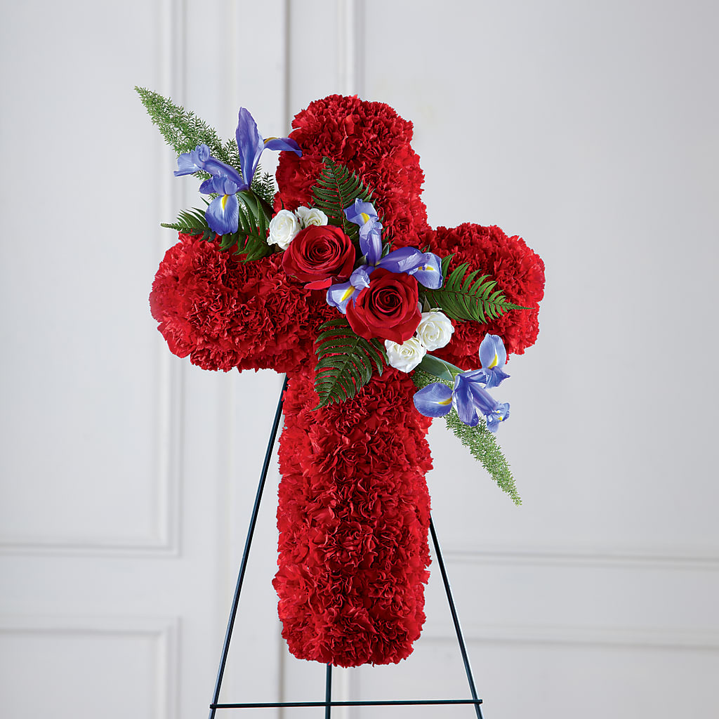 Faithful Hero Floral Cross – Garden Of Eden Florist Inc, Coplay PA