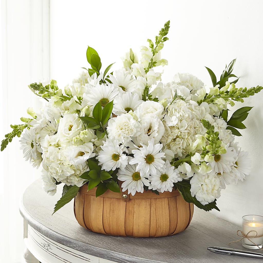 Pure Ivory Basket – Garden Of Eden Florist Inc, Coplay PA