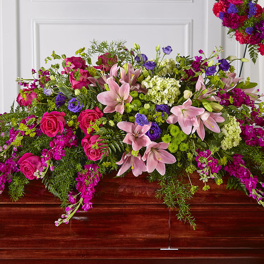 Radiant Tribute Casket Spray – Garden Of Eden Florist Inc, Coplay PA