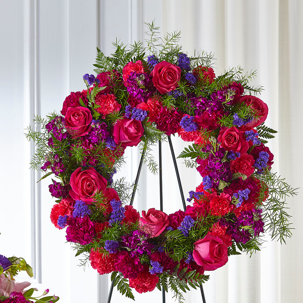 Calming Colors Wreath – Garden Of Eden Florist Inc, Coplay PA
