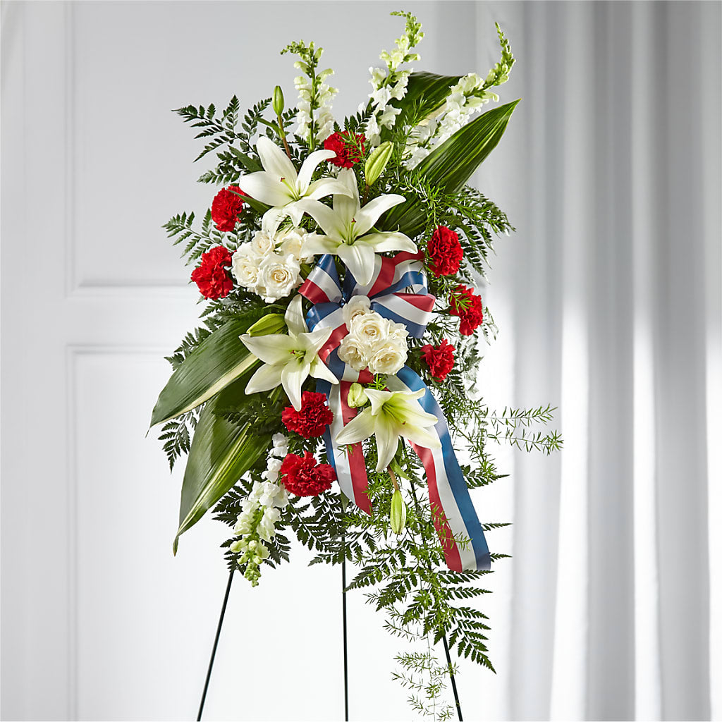 Stars of Life Standing Spray – Garden Of Eden Florist Inc, Coplay PA