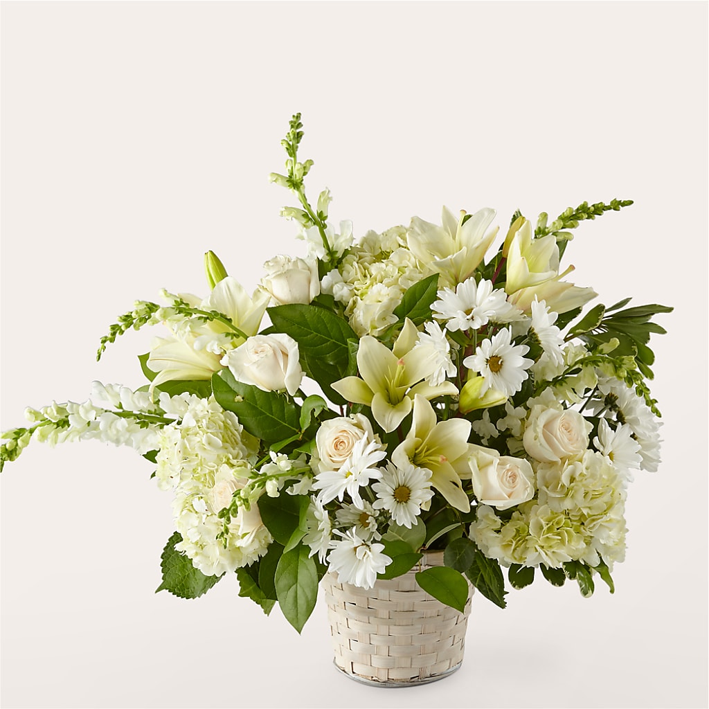Ivory Elegance Floral Basket – Garden Of Eden Florist Inc, Coplay PA