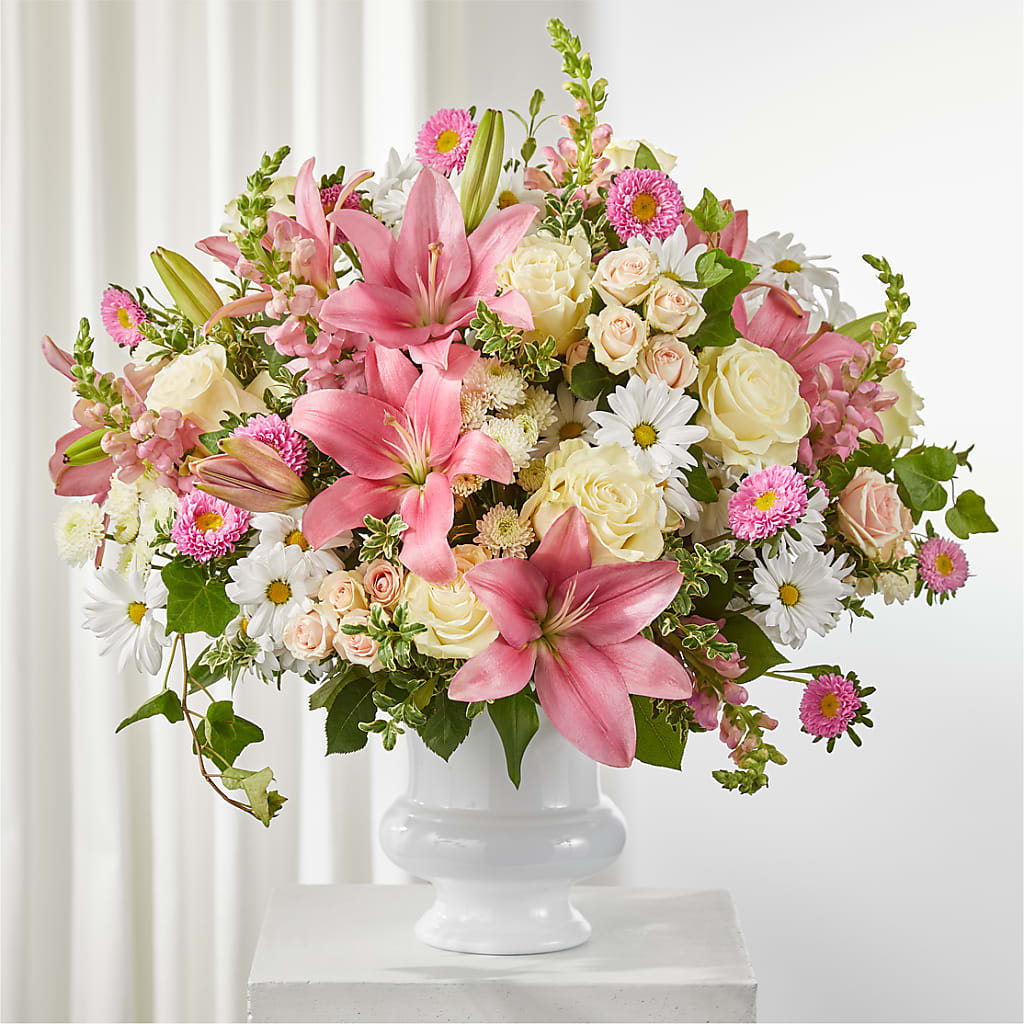Empathetic Blooms Urn Arrangement – Garden Of Eden Florist Inc, Coplay PA