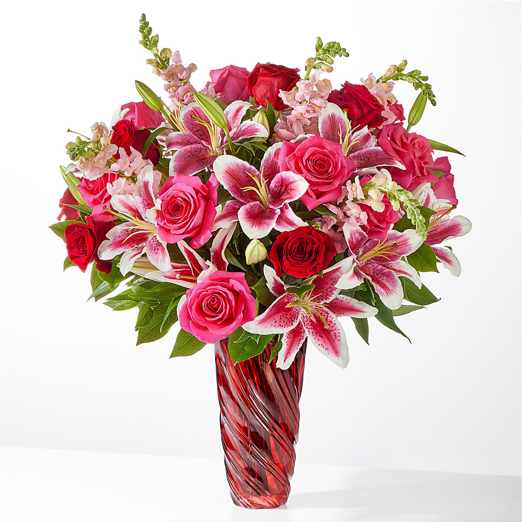 Always You Bouquet with Luxe Swirl Vase – Garden Of Eden Florist Inc, Coplay PA