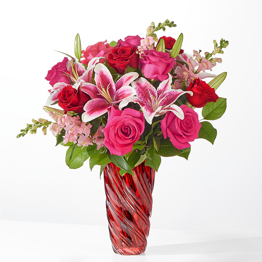 Always You Bouquet with Luxe Swirl Vase – Garden Of Eden Florist Inc, Coplay PA