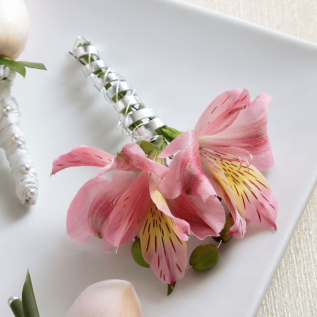Pink Peruvian Lily Boutonniere – Garden Of Eden Florist Inc, Coplay PA
