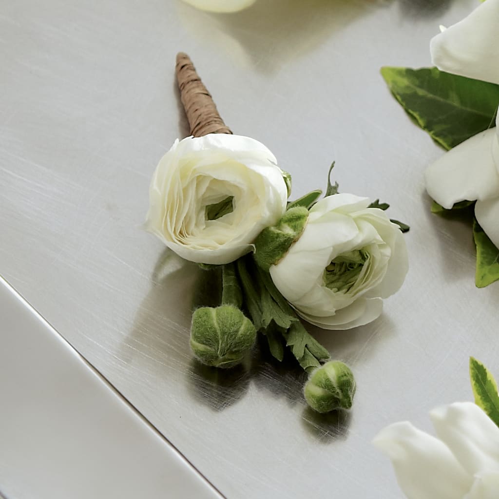 White Ranunculus Boutonniere – Garden Of Eden Florist Inc, Coplay PA