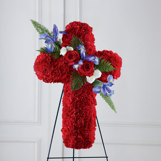 Faithful Hero Floral Cross –  Garden Of Eden Florist Inc, Coplay PA