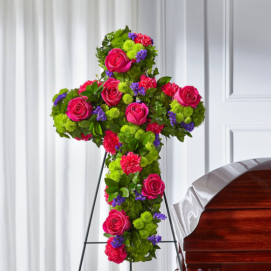 Tribute Rose Floral Cross –  Garden Of Eden Florist Inc, Coplay PA