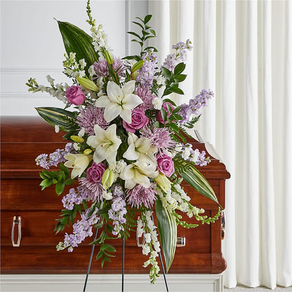 Grateful Hearts Standing Spray –  Garden Of Eden Florist Inc, Coplay PA