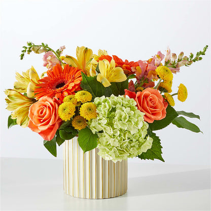 Autumn Sunshine Bouquet with Ivory Vase –  Garden Of Eden Florist Inc, Coplay PA