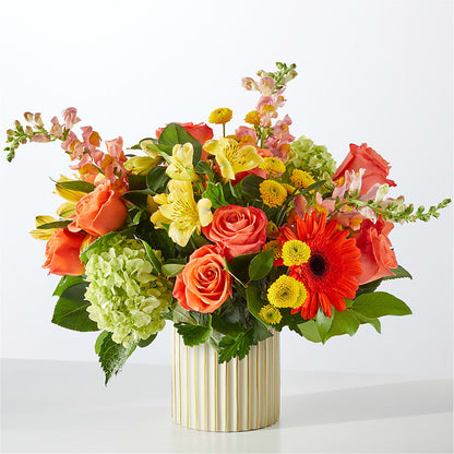 Autumn Sunshine Bouquet with Ivory Vase –  Garden Of Eden Florist Inc, Coplay PA