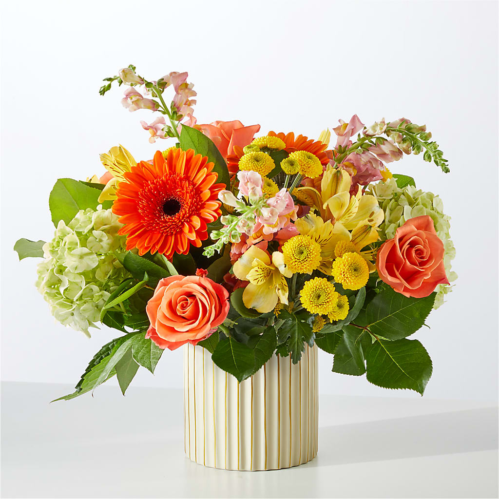 Autumn Sunshine Bouquet with Ivory Vase –  Garden Of Eden Florist Inc, Coplay PA