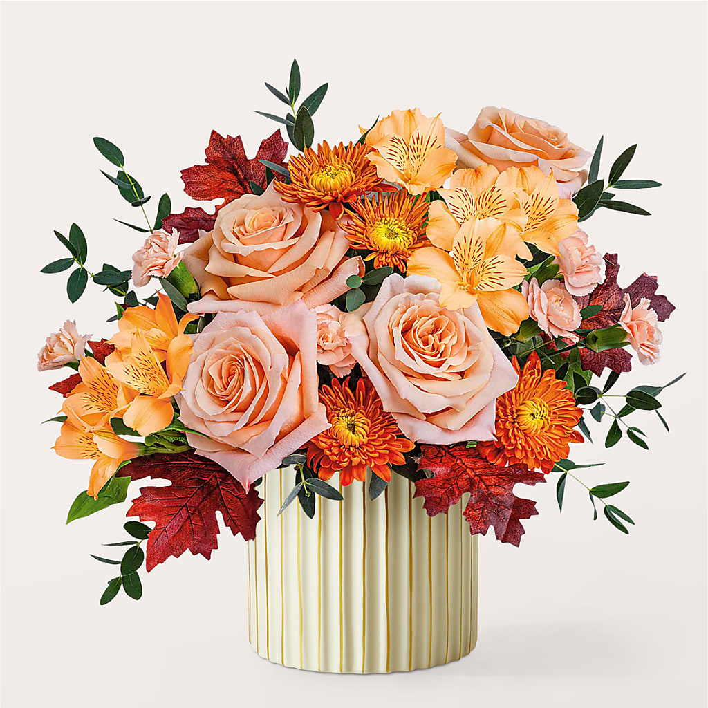 Spiced Latte Bouquet with Ivory Vase –  Garden Of Eden Florist Inc, Coplay PA