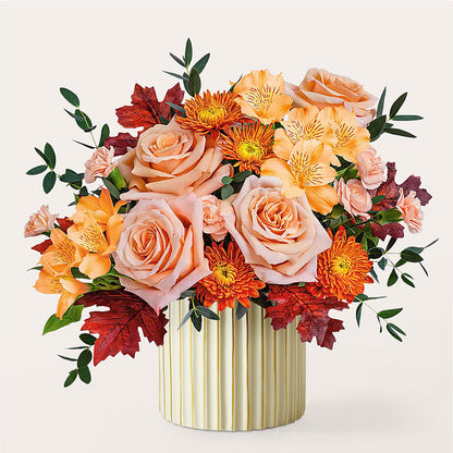Spiced Latte Bouquet with Ivory Vase –  Garden Of Eden Florist Inc, Coplay PA