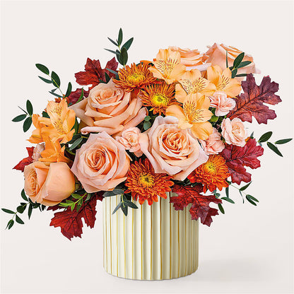 Spiced Latte Bouquet with Ivory Vase –  Garden Of Eden Florist Inc, Coplay PA