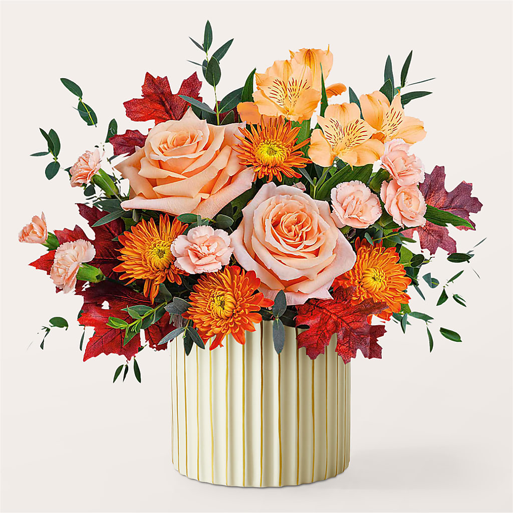 Spiced Latte Bouquet with Ivory Vase –  Garden Of Eden Florist Inc, Coplay PA
