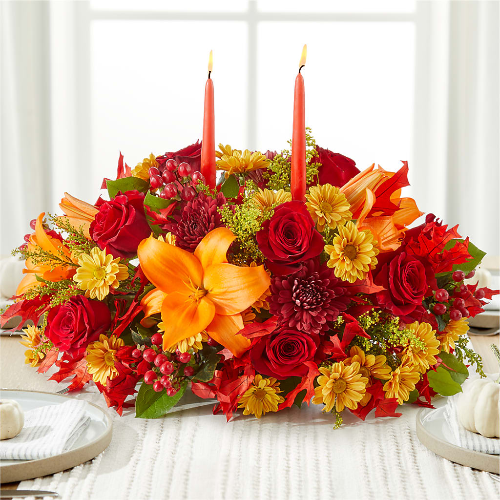 Autumn's Embrace Centerpiece –  Garden Of Eden Florist Inc, Coplay PA