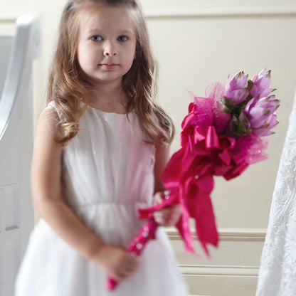 Sparkle Pink Flower Girl Bouquet –  Garden Of Eden Florist Inc, Coplay PA