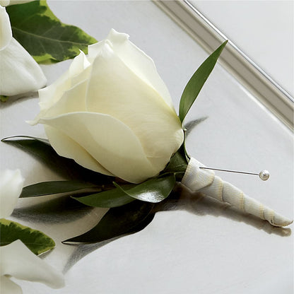 White Rose Boutonniere –  Garden Of Eden Florist Inc, Coplay PA